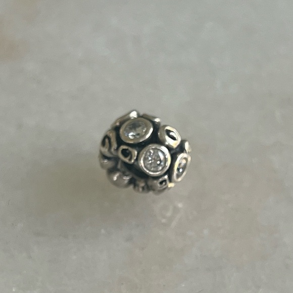 Pandora Charm ✨ Silver Swirl Gem Charm - Picture 2 of 2